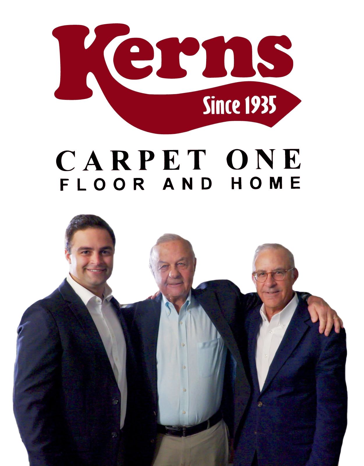 Kerns Carpet One Floor & Home logo and the Kerns Family